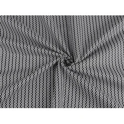 Material bumbac model chevron - Negru (1 Metru)