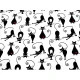 Material bumbac imprimat, motiv pisicuțe - Alb (1 Metru) Material bumbac imprimat, motiv pisicuțe - Alb (1 Metru)