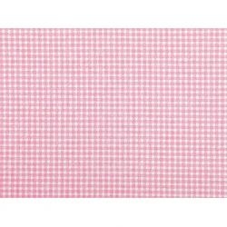 Bumbac imprimat carouri - Roz mediu (1 Metru)