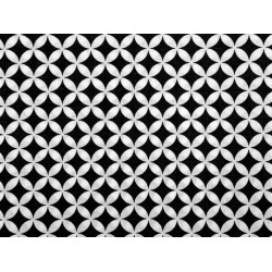 Bumbac imprimat, motiv cercuri - Negru (1 Metru)