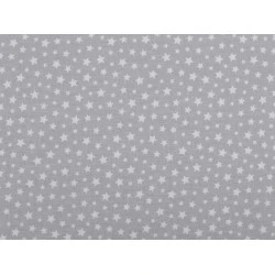 Material bumbac imprimat, motiv steluțe - Gri neutral (1 Metru)