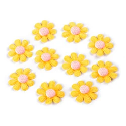 Flori din fetru margarete, ø2,7 cm - Galben (5 Bucăți)