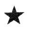 Aplicație termoadezivă - stea cu strasuri - Negru (1 Bucată)