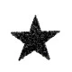 Aplicație termoadezivă - stea cu strasuri - Negru (4 Bucăți)