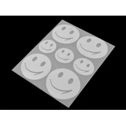 Aplicații termoadezive reflectorizante, diverse modele - Gri perlă (1 Sac)