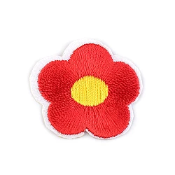 Aplicație termoadezivă floare - Roșu (10 Bucăți)