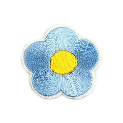 Aplicație termoadezivă floare - Bleu gheață (10 Bucăți)