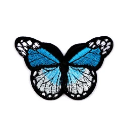 Aplicație termoadezivă - fluture - Bleu turcoaz (1 Bucată)