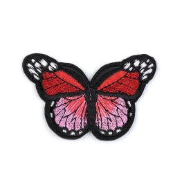 Aplicație termoadezivă - fluture - Roșu căpșună (1 Bucată)