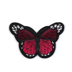 Aplicație termoadezivă - fluture - Roșu granat (10 Bucăți)