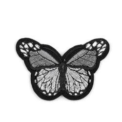 Aplicație termoadezivă - fluture - Gri neutral (1 Bucată)