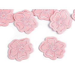 Aplicație termoadezivă brodată - floare - Roz deschis (10 Bucăți)