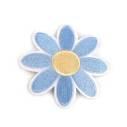 Aplicație termoadezivă - floare - Bleu nu-mă-uita (1 Bucată)