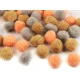 Pompoane mix culori, ø20 mm - Negru (1 Sac)
