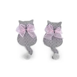 Aplicație de cusut pisică - Gri neutral (10 Bucăți)