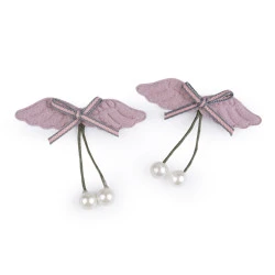 Aplicație flori, aripi - Roz vintage (10 Bucăți)