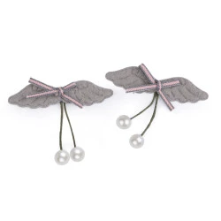 Aplicație flori, aripi - Gri deschis (10 Bucăți)