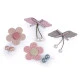 Aplicație flori, aripi - Roz vintage (10 Bucăți)