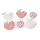 Aplicație de cusut capsuni, inima - Roz pudrat (2 Bucăți)