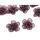 Floare din organza cu margele pentru cusut si lipit ø4,5 cm - Roz vintage (2 Bucăți)
