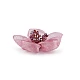 Floare din organza cu margele pentru cusut si lipit ø4,5 cm - Roz vintage (2 Bucăți)