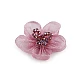 Floare din organza cu margele pentru cusut si lipit ø4,5 cm - Roz vintage (2 Bucăți)