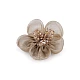 Floare din organza cu margele pentru cusut si lipit ø4,5 cm - Roz vintage (2 Bucăți)