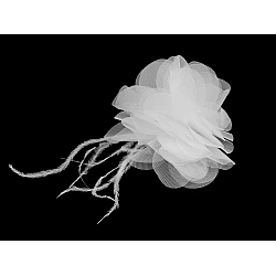 Floare de sifon cu pene ø8-9 cm - Alb (1 Bucată)