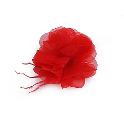 Floare de sifon cu pene ø8-9 cm - Roșu (1 Bucată)