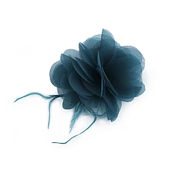 Floare de sifon cu pene ø8-9 cm - Gri petrol (1 Bucată)