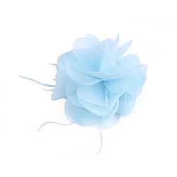 Floare de sifon cu pene ø8-9 cm - Albastru deschis (1 Bucată)