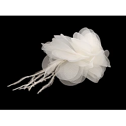 Floare de sifon cu pene ø8-9 cm - Crem foarte deschis (1 Bucată)