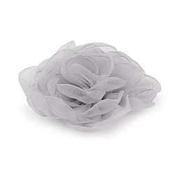 Floare de trandafir din organza ø8 cm - Gri deschis (1 Bucată)