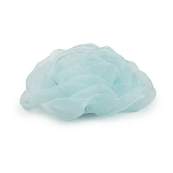 Floare de trandafir din organza ø8 cm - Verde mentol (1 Bucată)