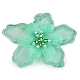 Floare textila cu margele pentru ornare ø8 cm - Verde pastel deschis (10 Bucăți)