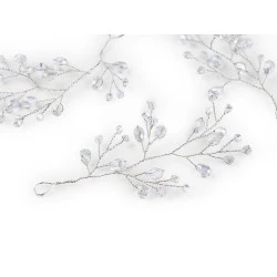 Crenguță de sârmă cu mărgele fațetate - Cristal (4 Bucăți)