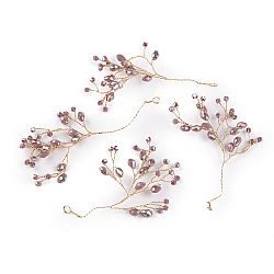 Crenguță de sârmă cu mărgele fațetate - Mov antic deschis (4 Bucăți)