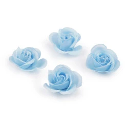 Floare de trandafir artificiala ø3 cm - Albastru deschis (10 Bucăți)