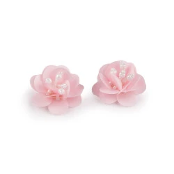 Floare cu paiete și mărgele ø3,8 cm - Roz deschis (10 Bucăți)