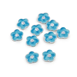 Aplicație termoadezivă floare - Albastru azur (10 Bucăți)