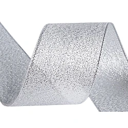 Panglică cu lurex, lățime 38 mm - Argintiu (1 Metru)