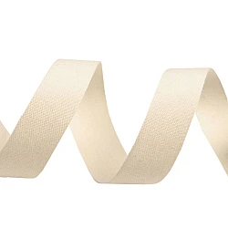 Panglică din bumbac uni, lățime 15 mm - Ecru deschis (1 Metru)