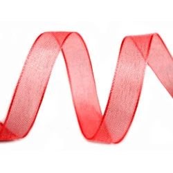 Panglică organza, lățime 20 mm - Roșu (27 Metri)