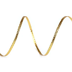 Panglică lurex / panglică lame, lățime 3 mm - Auriu deschis (1 Bucată)