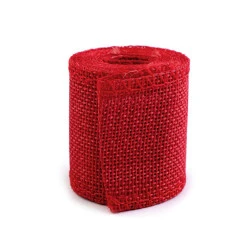 Panglică imitație iută, lățime 50 mm - Roșu (1 Bucată)