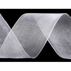 Panglică organza, lățime 40 mm - Alb (1 Metru)