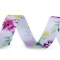Panglică cu imprimeu floral, lățime 25 mm - Alb (1 Metru) Panglică cu imprimeu floral, lățime 25 mm - Alb (1 Metru)