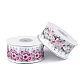 Panglică satinată, imprimeu floral, lățime 40 mm - Roz deschis (1 Metru)