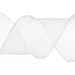 Panglică organza cu efect perlat, lățime 80m - Alb (1 Metru)