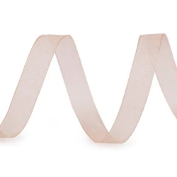 Panglică organza, lățime 10 mm - Roz pudrat (100 Metri)